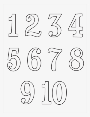 Free Library Numbers 1 10 Clipart Black And White - Colouring Page For Number 1 To 10