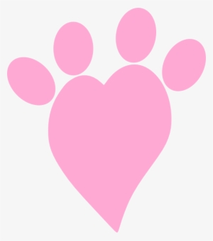Heart With Paw Print Clipart Image - Pink Heart Paw Print