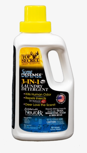 Top Secret Deer Scents Defense Laundry Front - Scent Defense Laundry Detergent 32oz