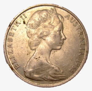 1966 Round 50 Cent Coin Obverse - 50 Cent Coin Australia Transparent Background