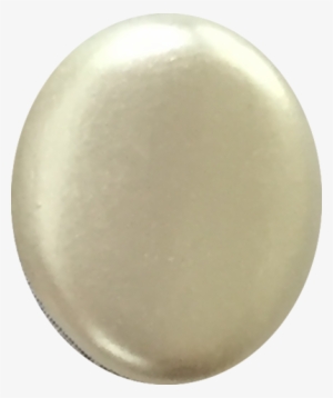 White Pearl Glass Drop Button, Curved Ova,l 2 Sizes - Sphere