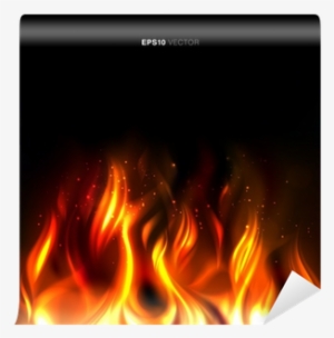 Illustration Of Vividly Burning Fire On A Black Background - Illustration
