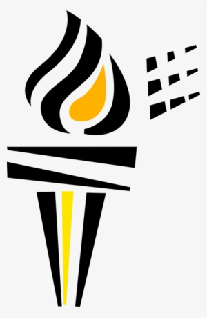 Vector Illustration Of Torch Flame Symbol Of Olympic - Olympic Torch Art Png