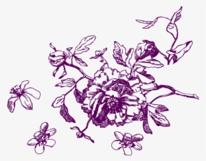 The Name Bank Of Flowers Pays Tribute To The Past - Purple Flower Sketch Png