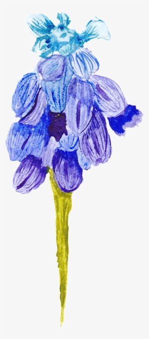 Blue Purple Flower Transparent Decorative