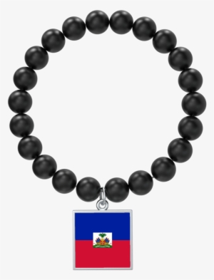 Black Haitian Flag Bracelet - 8mm Rose Quartz Bracelet