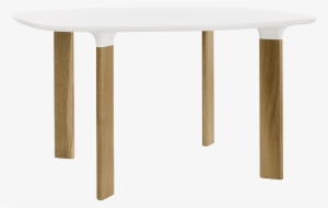 White Laminate Table Top, White Underside, Solid Oak - Analog Dining Table By Republic Of Fritz Hansen