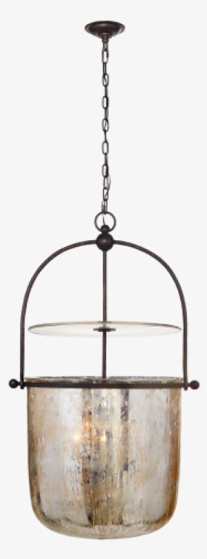 Lorford Large Smoke Bell Lantern In Aged Iron With - Chandelier