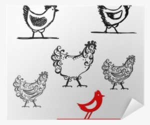 Set Of Chicken Ornate Silhouette For Your Design Poster - Chicken Life Wall Calendar