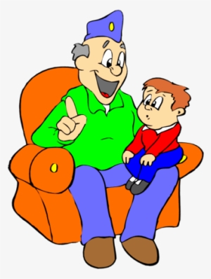 Grandpa Talking To Son Clipart - Grandpa And Grandson Clipart
