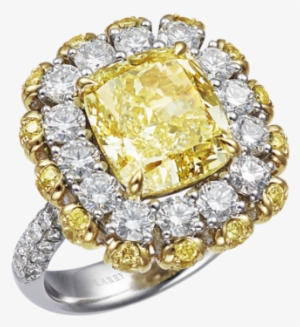 Cushion Cut Fancy Yellow Diamond Ring - Jewellery