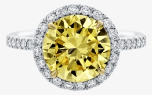 Oval-shaped Yellow Diamond Micropavé Ring - Engagement Ring
