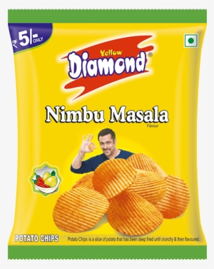 Yellow Diamond Potato Chips Plain Salted, India, 90