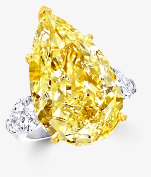 A Graff Ring Featuring A Pear Shape Yellow Diamond - Engagement Ring