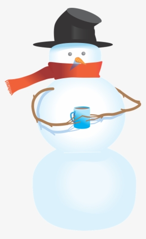 Snowman Free To Use Clipart - Snowman Holding A Cup