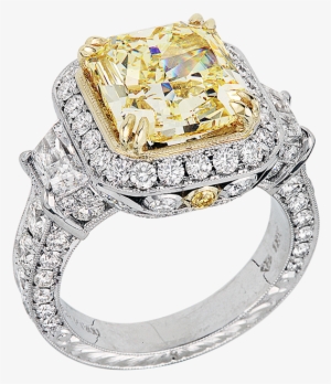 Yellow Diamond Ring - Colorful Diamond Ring Png