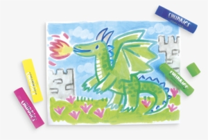 Fire Breathing Dragon Painted With Chunkies Paint Sticks - Ooly Chunkies Paint Sticks