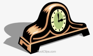 Mantle Clock Royalty Free Vector Clip Art Illustration - Mantle Clock Clip Art