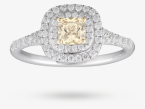 Canadian Yellow Diamond Set Ring In 18 Carat White - Bremen