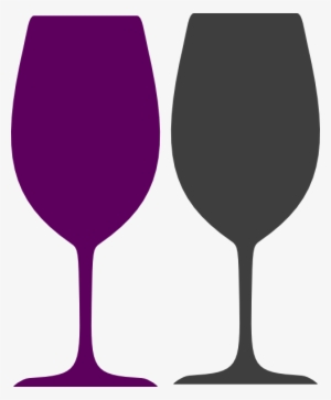 Purple And Gray Wine Glasses Clip Art - Wine Glass Clipart Purple