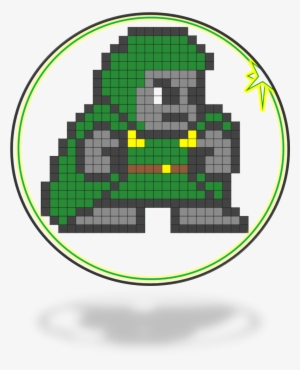 Little Man With Green Cloak And Brown Belt - Dr Doom Pixel Art
