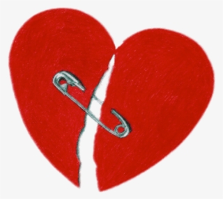 Broken Heart With Safety Pin - Broken Heart Mending
