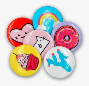 Super Cute Safety Pin Buttons - Super Cute Safety Pin Buttons - 6 Pack