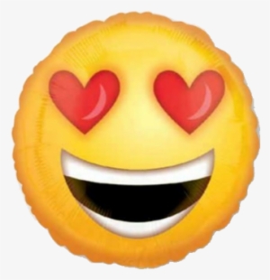Emoji Love Foil Balloon - Heart Eyes Smiley Valentine's Day Balloon