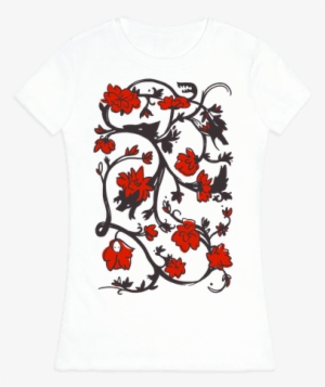 Little Red Riding Hood & Wolf Floral Pattern Womens - Little Hood And Wolf Floral