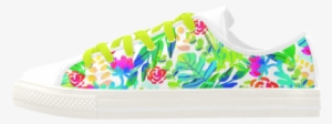 Cute Tropical Watercolor Flowers Aquila Microfiber - Skate Shoe