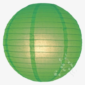 12" Emerald Green Round Paper Lantern, Even Ribbing,