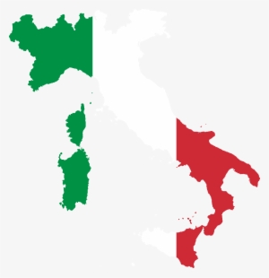 Flag Map Of Italy - Second Most Spoken Language In Italy