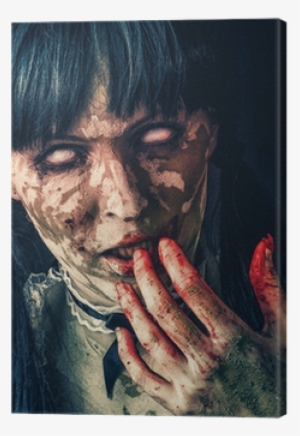 Scary Zombie Woman With Bloody Eyes Canvas Print • - 97,5 Zombies - Ebook