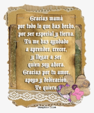 Gracias Mama - Poem For Mom In Spanish