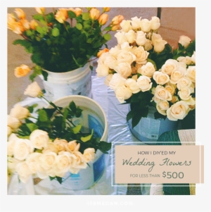 Wedding Flowers In Buckets - Garden Roses