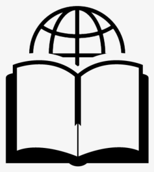 Open Book And Earth Vector - Open Book Logo Black And White