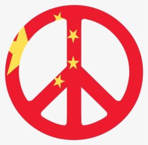 Net Clip Art China Flag Peace Symbol 2 Fav Wall - Peace Sign Svg File