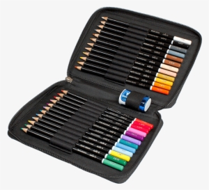 Premium 24 Colored Pencil Set With Case And Sharpener