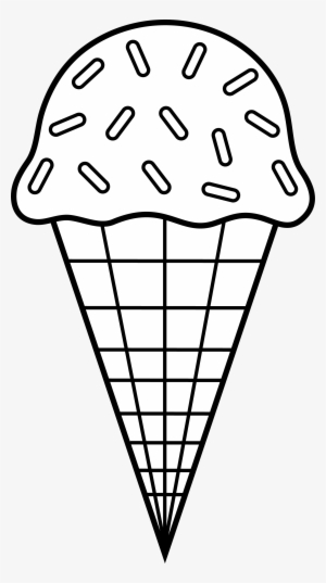 Colorable Ice Cream Line Art - Ice Cream Black And White