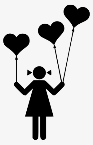 Girl Balloon Heart Love Kid Person Balloons Svg Png - Family Girl Icon Png
