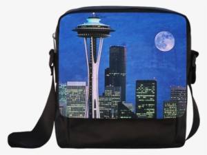 Seattle Space Needle Watercolor Crossbody Nylon Bags - Blue Seattle Blue Seattle Blue Seattle 60" Curtains