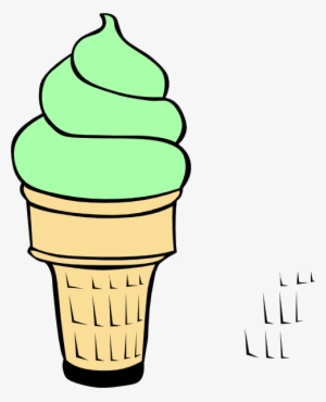 Green Ice Cream Cone Clipart - Outline Of Ice Cream Cone