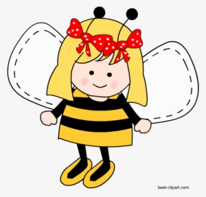 Adorable Bee Girl Free Clip Art Image - Cartoon