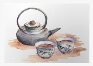Asian Tea Set For Ceremony - Watercolor Cup