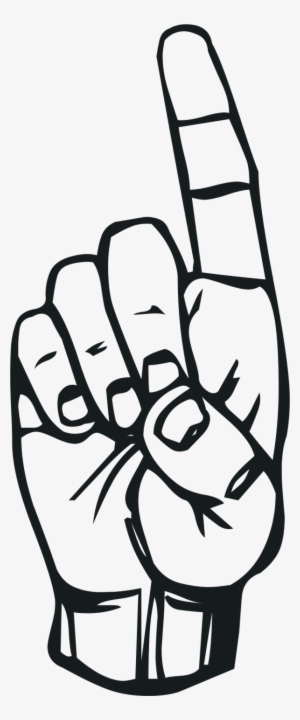 Sign Language D Finger - Index Finger Clipart Black And White