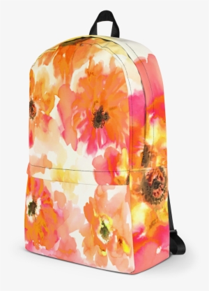 Watercolor Anemones Orange & Yellow Backpack
