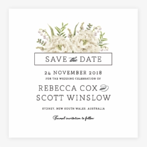 White Wedding Save The Date Black - Save The Date Wedding Png