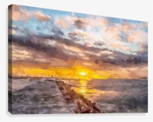 Pier Sunset Canvas Print - Painting