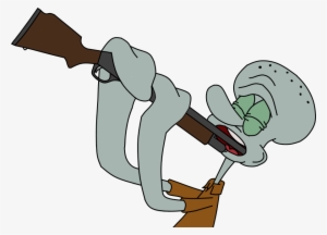 Clip Royalty Free Clarinet Clipart Squidward - Squidward With Clarinet Png
