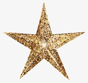 Golden Deco Star Png Clip Art Image - Clip Art Gold Glitter Star Transparent